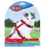 Поводок и шлейка для котят Trixie нейлон с рисунком